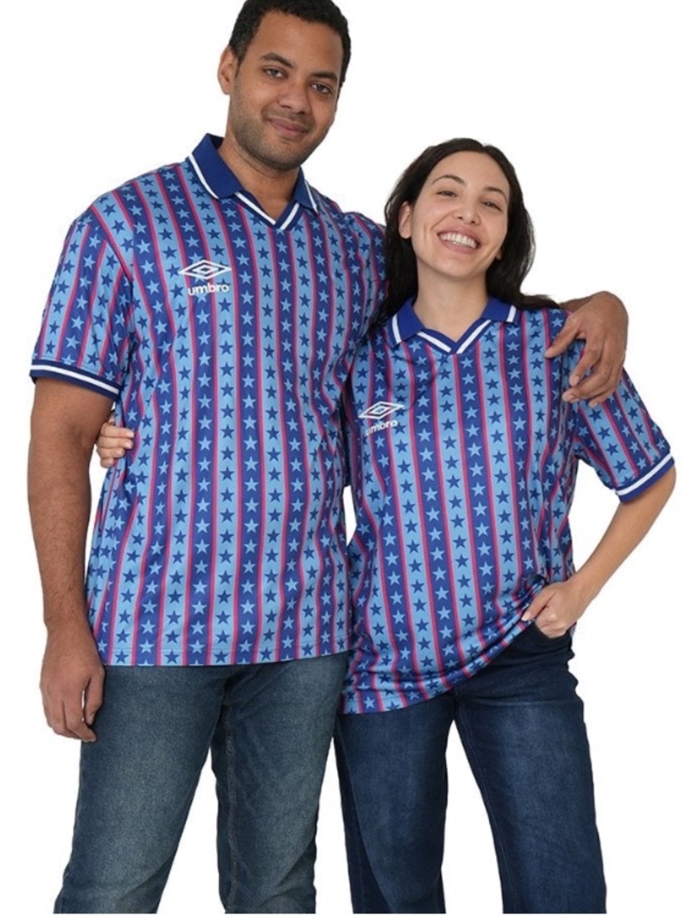 Umbro Blue & Red USA Star Stripe Soccer Shirt plus large unisex